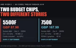 AMD ressort l'AM4 à 99 $ : le Ryzen 5 5500F arrive au moment où la DDR5 fait mal