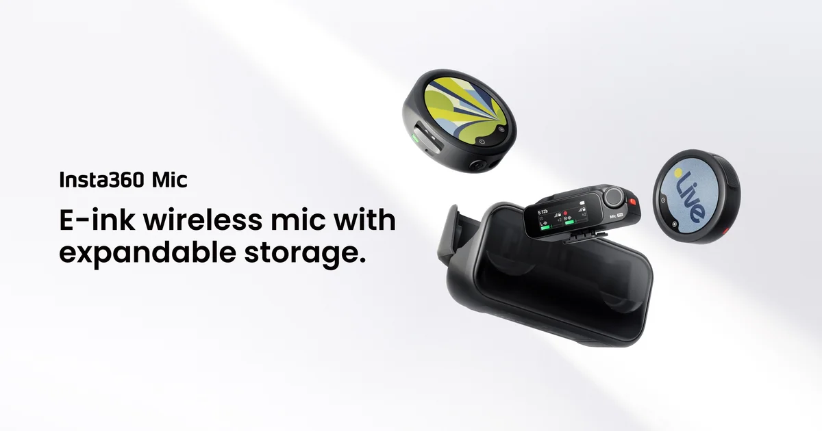 Insta360 Mic : un micro sans fil à écran E-Ink, enregistrement 32 bits et 34 heures d'autonomie
